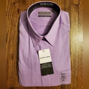 NWT. Men's XL Geoffrey Beene purple dress shirt